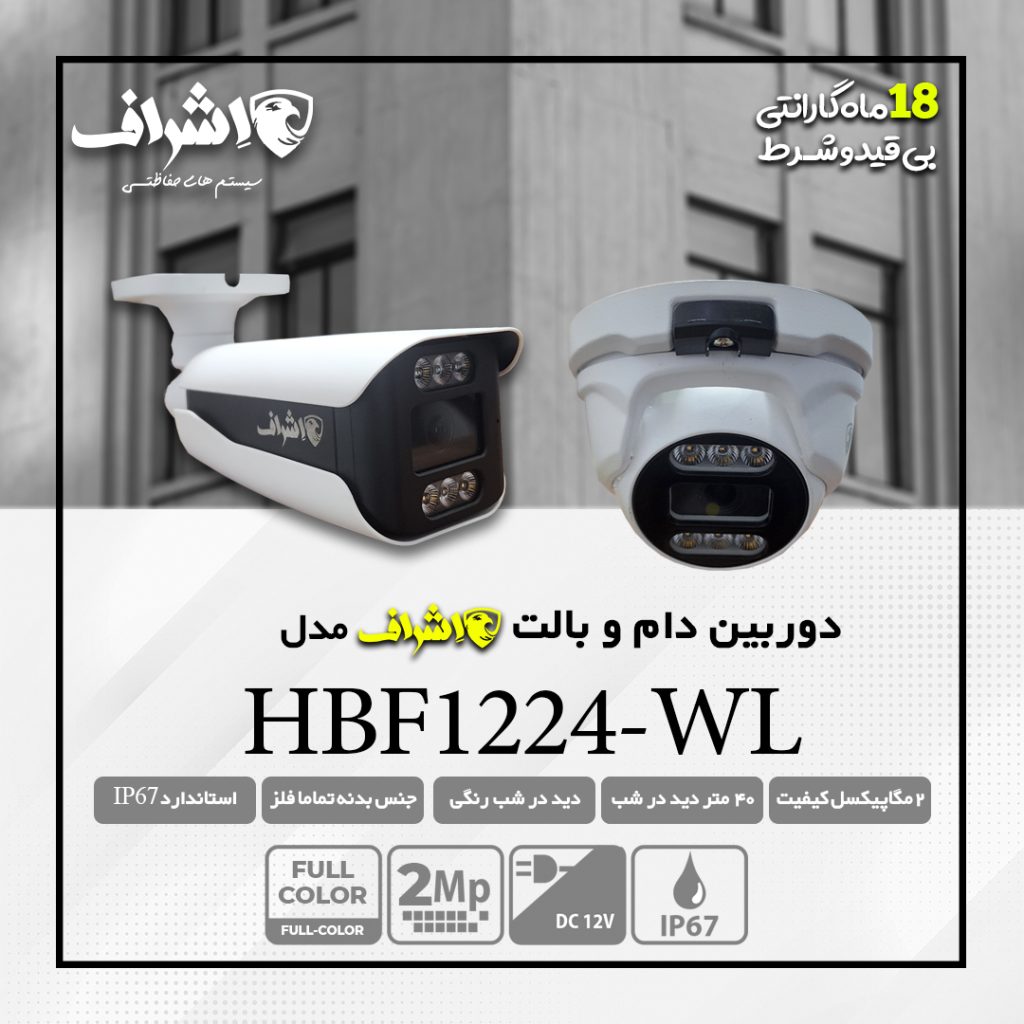 دوربین مداربسته 2 مگاپیکسل دید در شب رنگی فلزی